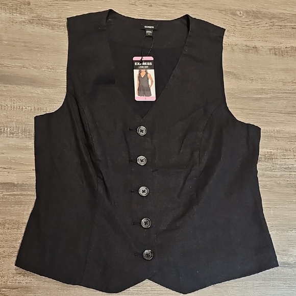 Express Jackets & Blazers - Express Black Women's Button-Up Vest